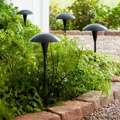 John Timberland Grant 18" High Black LED Mushroom Path Lights Set Of 2 8 John Timberland Grant 18" High Black LED Mushroom Path Lights Set Of 2 - Image 6