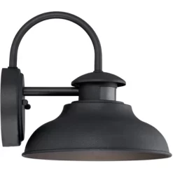 John Timberland Midland Industrial Outdoor Wall Light Fixture Black Motion Sensor Dusk To Dawn 9" For Post Exterior Barn Deck House Porch Yard Patio -John Timberland GUEST 537f12f5 0210 4c22 860b 5df0d53c03e9