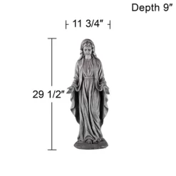 John Timberland Virgin Mary Statue Sculpture Decor Outdoor Garden Front Porch Patio Yard Outside Home Balcony Gray Stone Finish Ceramic 29" Tall 13 John Timberland Virgin Mary Statue Sculpture Decor Outdoor Garden Front Porch Patio Yard Outside Home Balcony Gray Stone Finish Ceramic 29" Tall -John Timberland GUEST 53a9a68b 5d67 4bd6 80a2 d0c43c965db8