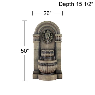 John Timberland Roman Outdoor Floor Water Fountain With Light LED 50" High 2-Tier Lion Face For Yard Garden Patio Deck Home 7 John Timberland Roman Outdoor Floor Water Fountain With Light LED 50" High 2-Tier Lion Face For Yard Garden Patio Deck Home - Image 5