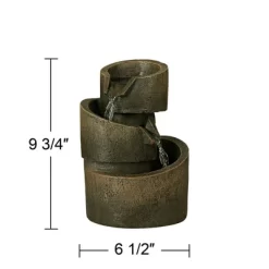 John Timberland Rustic Modern Zen Indoor Tabletop Water Fountain 9 3/4" High Cascading Table Desk Office Home Bedroom Relaxation -John Timberland GUEST 560d1c9f a8ed 4cbc beba 7a4d672f5a3a