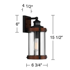 John Timberland Stan Industrial Outdoor Wall Light Fixture Dark Faux Wood Black Motion Sensor 15 1/2" Clear Glass For Post Exterior Barn Deck House 13 John Timberland Stan Industrial Outdoor Wall Light Fixture Dark Faux Wood Black Motion Sensor 15 1/2" Clear Glass For Post Exterior Barn Deck House -John Timberland GUEST 56222938 1235 452c bdf0 842b882481ad