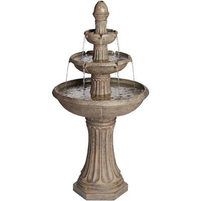 John Timberland Farron Rustic 3 Tier Basin Outdoor Floor Water Fountain With LED Light 46" For Yard Garden Patio Home Deck Porch Exterior Balcony Roof 9 John Timberland Farron Rustic 3 Tier Basin Outdoor Floor Water Fountain With LED Light 46" For Yard Garden Patio Home Deck Porch Exterior Balcony Roof - Image 7
