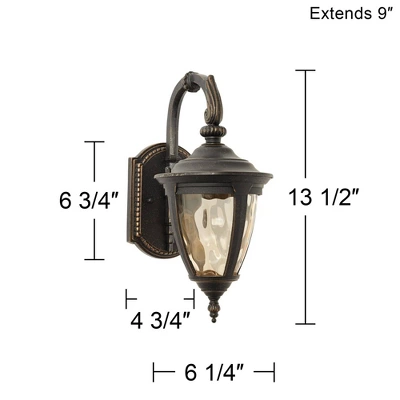 John Timberland Rustic Industrial Outdoor Wall Light Fixture Bronze Metal 13 1/2" Glass Wet Rated For Exterior House Patio Home 10 John Timberland Rustic Industrial Outdoor Wall Light Fixture Bronze Metal 13 1/2" Glass Wet Rated For Exterior House Patio Home - Image 8