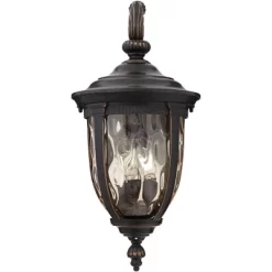 John Timberland Bellagio Vintage Rustic Outdoor Wall Light Fixture Bronze Downbridge 20 1/2" Champagne Hammered Glass For Post Exterior Barn House -John Timberland GUEST 58cf5b6f 57e2 455a 9df1 468fb6736da1