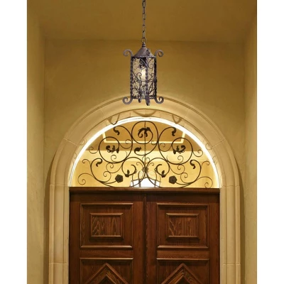 John Timberland Casa Seville Vintage Rustic Outdoor Hanging Light Dark Walnut Scroll 15" Champagne Water Glass For Post Exterior Barn Deck House Porch 10 John Timberland Casa Seville Vintage Rustic Outdoor Hanging Light Dark Walnut Scroll 15" Champagne Water Glass For Post Exterior Barn Deck House Porch - Image 8