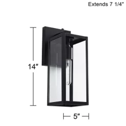 John Timberland Titan Modern Outdoor Wall Light Fixtures Set Of 2 Mystic Black Dusk To Dawn 14" Clear Glass For Post Exterior Barn Deck -John Timberland GUEST 59e5319f e42b 4b40 a381 95f864d6ad6a
