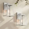 John Timberland Arrington Modern Outdoor Wall Light Fixtures Set Of 2 Silver Metal 13" Clear Glass For Post Exterior Barn Deck House Porch Yard Posts -John Timberland GUEST 5c621933 85e7 4bb1 b308 a9ec4a050782