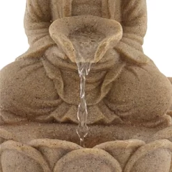John Timberland Calm Buddha Zen Outdoor Water Fountain With LED Light 14" For Yard Garden Patio Deck Porch House Exterior Balcony Meditation -John Timberland GUEST 5e482f0a d278 4091 9fc3 fbd01b7cecb1