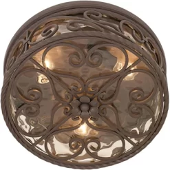 John Timberland Casa Seville Rustic Farmhouse Flush Mount Outdoor Ceiling Light Fixture Dark Walnut 5" Champagne Water Glass For Post Exterior Barn -John Timberland GUEST 613a49f5 b257 4d74 af8e f819648e9ea3