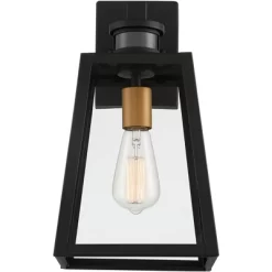John Timberland Arrington Modern Outdoor Wall Light Fixtures Set Of 2 Black Motion Sensor 14 3/4" Clear Glass For Post Exterior Barn Deck House Porch -John Timberland GUEST 61c94f9a 9ca0 4904 9c1c 3e6194303e23