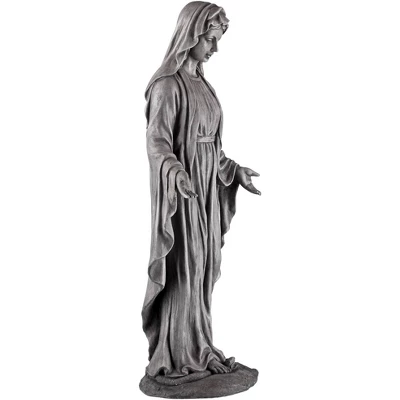 John Timberland Virgin Mary Statue Sculpture Decor Outdoor Garden Front Porch Patio Yard Outside Home Balcony Gray Stone Finish Ceramic 29" Tall 8 John Timberland Virgin Mary Statue Sculpture Decor Outdoor Garden Front Porch Patio Yard Outside Home Balcony Gray Stone Finish Ceramic 29" Tall - Image 6