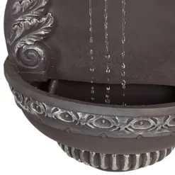 John Timberland Tivoli Grey Ornate Rustic Outdoor 2 Tier Outdoor Wall Water Fountain 33" For Yard Backyard Garden Patio Home Deck Porch House Exterior -John Timberland GUEST 64d5b967 e3c4 4774 a5a4 9b1924796d06