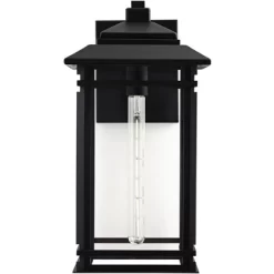 John Timberland North House Mission Outdoor Wall Light Fixture Matte Black Metal 19" Clear Glass For Post Exterior Barn Deck House Porch Yard Patio -John Timberland GUEST 6588655d 27ad 49a3 aef2 726d1d274091