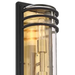 John Timberland Habitat Modern Outdoor Wall Light Fixture Black Brass Metal 21" Clear Glass For Post Exterior Barn Deck House Porch Yard Posts Patio -John Timberland GUEST 66198075 706c 4442 b05a a313cc13ef0d