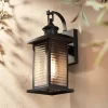 John Timberland Cameron Mission Outdoor Wall Light Fixture Textured Black Motion Sensor Dusk To Dawn 13 3/4" Clear Stripped Glass For Post Exterior -John Timberland GUEST 6657daf7 9d30 47b7 b59d 4c4217fa41f8