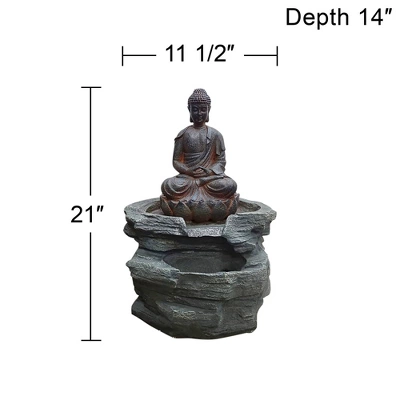John Timberland Rustic Zen Buddha Outdoor Floor Water Fountain With Light LED 21" High Sitting For Yard Garden Patio Deck Home 8 John Timberland Rustic Zen Buddha Outdoor Floor Water Fountain With Light LED 21" High Sitting For Yard Garden Patio Deck Home - Image 6