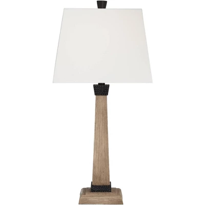 John Timberland Buchan Rustic Farmhouse Table Lamps 29 1/2" Tall Set Of 2 Faux Wood Oatmeal Square Shade For Bedroom Living Room Bedside Nightstand 7 John Timberland Buchan Rustic Farmhouse Table Lamps 29 1/2" Tall Set Of 2 Faux Wood Oatmeal Square Shade For Bedroom Living Room Bedside Nightstand - Image 5