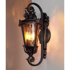 John Timberland Casa Marseille Vintage Rustic Outdoor Wall Light Fixture Bronze Scroll 21 1/2" Hammered Glass For Post Exterior Barn Deck House Porch -John Timberland GUEST 6e657ba7 f470 45d7 a4d5 2ac6a3a73ab3