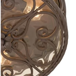 John Timberland Casa Seville Rustic Farmhouse Flush Mount Outdoor Ceiling Light Fixture Dark Walnut 5" Champagne Water Glass For Post Exterior Barn -John Timberland GUEST 6fe33ded e15d 4f80 a917 db5f1e82a29f