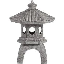 John Timberland Pagoda Statue Sculpture Garden Decor Indoor Outdoor Front Porch Patio Yard Outside Home Balcony Old Faux Stone Finish 16 1/2" Tall -John Timberland GUEST 70ffbfcf caa5 4491 bece 67e878818f72
