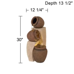 John Timberland Tipping Jugs Rustic Cascading Outdoor Floor Water Fountain With LED Light 30" For Yard Garden Patio Home Deck Porch House Roof -John Timberland GUEST 73bce791 743b 4641 9282 a2e2ceba36be