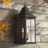 John Timberland Sunderland Rustic Mission Outdoor Wall Light Fixture Black Gold 24 3/4" Clear Glass For Post Exterior Barn Deck House Porch Yard Patio -John Timberland GUEST 742ee391 191f 44f5 958d 2fd6a08f5d0d