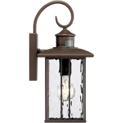 John Timberland Deaver Modern Outdoor Wall Light Fixtures Set Of 2 Bronze Motion Sensor Dusk To Dawn 15 1/4" Water Glass For Exterior -John Timberland GUEST 7490c6b3 0585 43f9 a452 3e2bd3769468