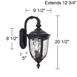 John Timberland Bellagio Vintage Rustic Outdoor Wall Light Fixture Textured Black Downbridge 20 1/2" Clear Hammered Glass For Post Exterior Barn Deck -John Timberland GUEST 76179aaf d78c 42bc bfeb 2ddfa781ba52