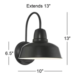 John Timberland Rustic Industrial Farmhouse Outdoor Barn Light Fixture Black Gooseneck Arm 13" For Exterior Barn Deck House Porch Yard Patio Outside -John Timberland GUEST 765a8d67 2098 43e1 bf77 78a6d5423b7f