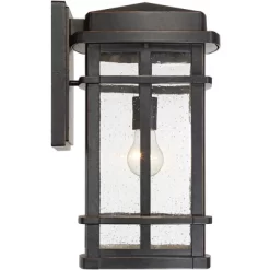 John Timberland Neri Mission Outdoor Wall Light Fixture Oil Rubbed Bronze 16" Clear Seedy Glass For Post Exterior Barn Deck House Porch Yard Patio -John Timberland GUEST 77a1a94f 0c52 4eff a1a8 eec2a4067006