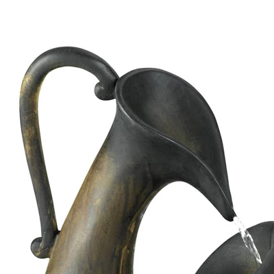 John Timberland Mediterranean Tabletop Water Fountain 24" High Cascading Jug For Table Desk Yard Garden Patio Home Relaxation 4 John Timberland Mediterranean Tabletop Water Fountain 24" High Cascading Jug For Table Desk Yard Garden Patio Home Relaxation - Image 2