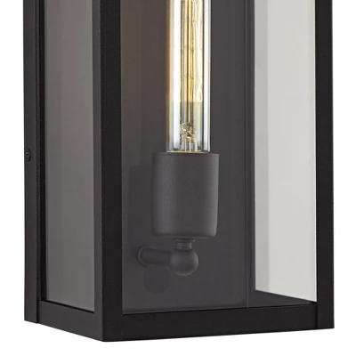 John Timberland Modern Industrial Outdoor Wall Light Fixture Sand Black 14 1/4" Clear Glass For Exterior House Porch Patio Outside 4 John Timberland Modern Industrial Outdoor Wall Light Fixture Sand Black 14 1/4" Clear Glass For Exterior House Porch Patio Outside - Image 2
