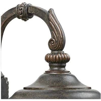 John Timberland Bellagio Vintage Outdoor Wall Light Fixtures Set Of 2 Veranda Bronze Downbridge 16 1/2" Champagne Hammered Glass For Post Exterior 4 John Timberland Bellagio Vintage Outdoor Wall Light Fixtures Set Of 2 Veranda Bronze Downbridge 16 1/2" Champagne Hammered Glass For Post Exterior - Image 2