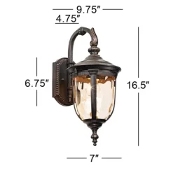 John Timberland Bellagio Vintage Outdoor Wall Light Fixtures Set Of 2 Veranda Bronze Downbridge 16 1/2" Champagne Hammered Glass For Post Exterior 16 John Timberland Bellagio Vintage Outdoor Wall Light Fixtures Set Of 2 Veranda Bronze Downbridge 16 1/2" Champagne Hammered Glass For Post Exterior -John Timberland GUEST 7d21fa50 e008 4540 b3bc 01fd05696cd5