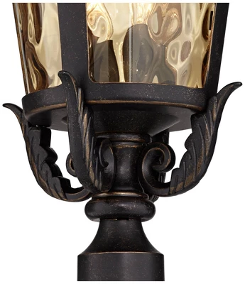 John Timberland Casa Marseille Vintage Outdoor Post Light Veranda Bronze With Pier Adaptor 28" Champagne Glass For Exterior Barn Deck House Porch Yard 5 John Timberland Casa Marseille Vintage Outdoor Post Light Veranda Bronze With Pier Adaptor 28" Champagne Glass For Exterior Barn Deck House Porch Yard - Image 3