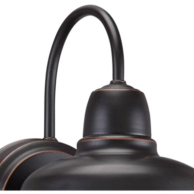 John Timberland Urban Barn Industrial Rustic Wall Light Sconces Set Of 2 Oil Rubbed Bronze Hardwire 8 1/2" Fixture Gooseneck Arm For Bedroom Bathroom 4 John Timberland Urban Barn Industrial Rustic Wall Light Sconces Set Of 2 Oil Rubbed Bronze Hardwire 8 1/2" Fixture Gooseneck Arm For Bedroom Bathroom - Image 2