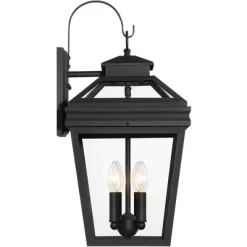 John Timberland Stratton Street Mission Outdoor Wall Light Fixture Textured Black Lantern 22" Clear Glass For Post Exterior Barn Deck House Porch Yard -John Timberland GUEST 8033bbd1 5b67 4183 bab1 f39ef90fd870