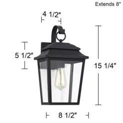 John Timberland Bellis Verde Modern Outdoor Wall Light Fixtures Set Of 2 Textured Black Lantern Frame 15 1/4" Clear Glass For Post Exterior -John Timberland GUEST 803c4f59 6636 497a 99b2 6eab7107f2cf