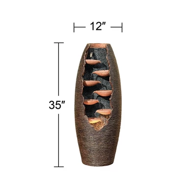 John Timberland Seven Cascade Rustic Outdoor Floor Water Fountain With LED Light 35" For Yard Garden Patio Home Deck Porch House Exterior Balcony 6 John Timberland Seven Cascade Rustic Outdoor Floor Water Fountain With LED Light 35" For Yard Garden Patio Home Deck Porch House Exterior Balcony - Image 4