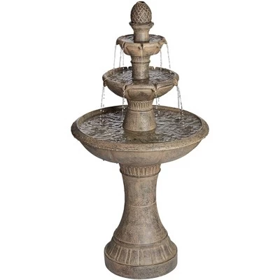 John Timberland Louvre Rustic 3 Tier Cascading Outdoor Floor Water Fountain With LED Light 44" For Yard Garden Patio Home Deck Porch Exterior Balcony 10 John Timberland Louvre Rustic 3 Tier Cascading Outdoor Floor Water Fountain With LED Light 44" For Yard Garden Patio Home Deck Porch Exterior Balcony - Image 8