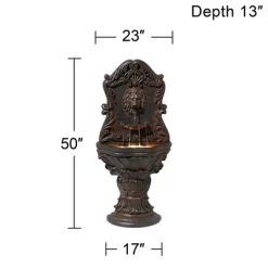 John Timberland Imperial Lion Acanthus Rustic Outdoor Floor Wall Water Fountain With LED Light 50" For Yard Garden Patio Home Deck Porch House Balcony -John Timberland GUEST 83892b73 7153 46a7 aafa eccc9dba0c16