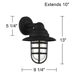 John Timberland Marlowe Rustic Industrial Farmhouse Outdoor Wall Light Fixture Black Hooded Cage 13" Clear Glass For Post Exterior Barn Deck House -John Timberland GUEST 850008e0 4b0d 4823 98bf f5c05c519ce8