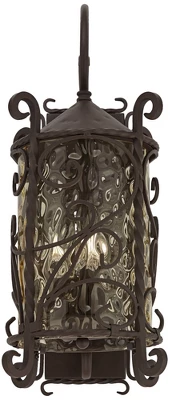 John Timberland Casa Seville Vintage Rustic Outdoor Wall Light Fixture Dark Walnut Scroll 23 3/4" Champagne Hammered Glass For Post Exterior Barn Deck 6 John Timberland Casa Seville Vintage Rustic Outdoor Wall Light Fixture Dark Walnut Scroll 23 3/4" Champagne Hammered Glass For Post Exterior Barn Deck - Image 4