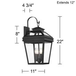 John Timberland Stratton Street Mission Outdoor Wall Light Fixture Textured Black Lantern 22" Clear Glass For Post Exterior Barn Deck House Porch Yard -John Timberland GUEST 85bd372d 6a8d 40f2 b152 900d73c22bd0
