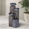 John Timberland Bali Rustic 4-Tier Cascading Bowls Outdoor Floor Water Fountain With LED Light 32 3/4" For Yard Garden Patio Home Deck -John Timberland GUEST 85c70c70 854b 427f a37d 15bbf8afa005