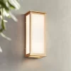 John Timberland Modern Outdoor Wall Light Fixture Warm Gold 12 3/4" Milky White Glass Shade For Exterior Barn Deck House Porch Yard Patio Outside Home