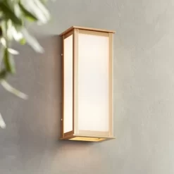 John Timberland Modern Outdoor Wall Light Fixture Warm Gold 12 3/4" Milky White Glass Shade For Exterior Barn Deck House Porch Yard Patio Outside Home