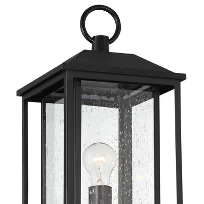 John Timberland Califa Modern Outdoor Post Light Black Metal Cage 21 3/4" Clear Seedy Glass For Exterior Barn Deck House Porch Yard Patio Home Outside 4 John Timberland Califa Modern Outdoor Post Light Black Metal Cage 21 3/4" Clear Seedy Glass For Exterior Barn Deck House Porch Yard Patio Home Outside - Image 2