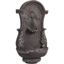 John Timberland Tivoli Grey Ornate Rustic Outdoor 2 Tier Outdoor Wall Water Fountain 33" For Yard Backyard Garden Patio Home Deck Porch House Exterior -John Timberland GUEST 8985bf9f 6cf9 455b 8016 879fd2797490